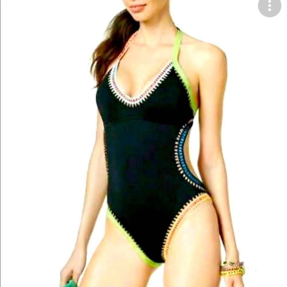 BAR III One piece swimsuit black halter NWT - Picture 4 of 4